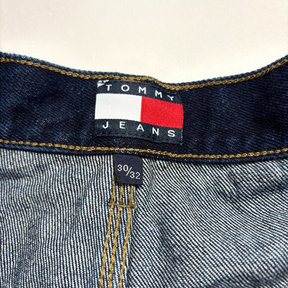 Vintage Tommy Hilfiger Y2K Carpenter Dark Wash Jeans Blue Sz 31x30 (Tag 30x32) - Picture 4 of 7
